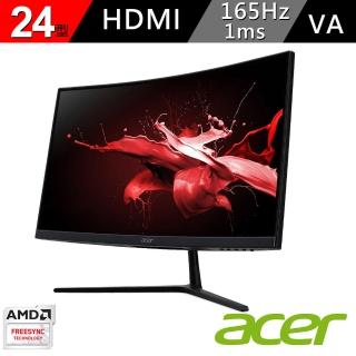 【Acer 宏碁】EI242QR P 24型 VA 165Hz FreeSync曲面電競螢幕