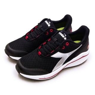 【DIADORA】大童 迪亞多那 23cm-25cm 輕量寬楦避震慢跑鞋 原力釋放系列(黑紅銀 11033)