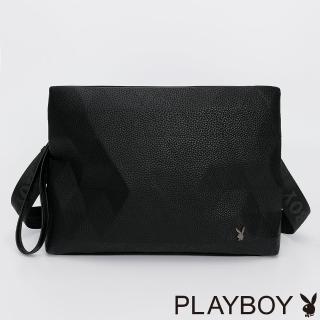 【PLAYBOY】下沉式斜背包附手挽帶 Gotham系列(黑色)