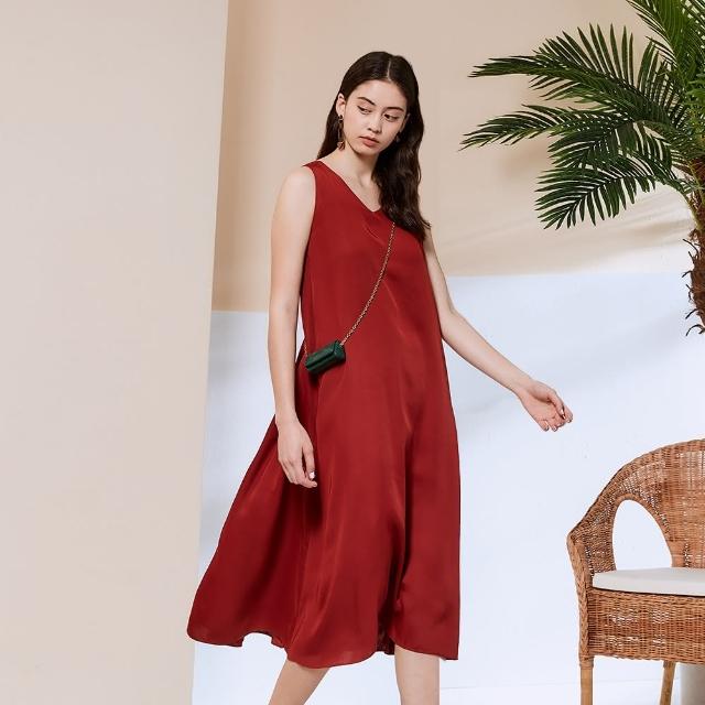 【ICHE 衣哲】Cop.Copine 法國原裝進口後綁帶長版造型禮服洋裝