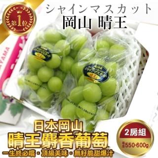 【WANG 蔬果-中秋禮盒】日本岡山縣晴王麝香葡萄(2房_550-600g/房)