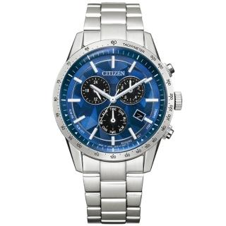 【CITIZEN 星辰】GENTS系列 日本 • 藍限定款 萬年曆 光動能計時腕錶(BL5590-55L)
