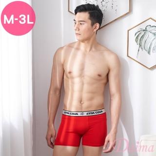 【Daima 黛瑪】老船長M-3L/零觸感舒適五片式平口褲/男內褲/四角褲(紅色)