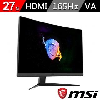 【MSI 微星】Optix G27C5 27型 FHD 165hz廣色域電競曲面顯示器