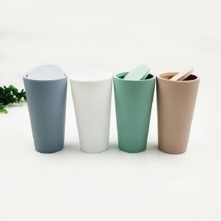 【空間特工】台灣現貨 北歐簡約風桌面垃圾桶 4入 4色(車用垃圾桶/搖蓋/迷你/小型/居家廁所/廚房/化妝桌用)