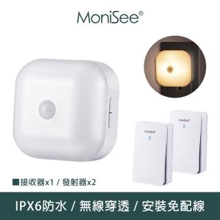【MoniSee 莫尼希】自發電無線門鈴-人體感應 / 二對一擴充組(2個發射器對1個接收器)