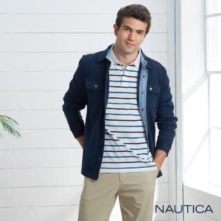 【NAUTICA】男裝復古風質感襯衫式外套(深藍)