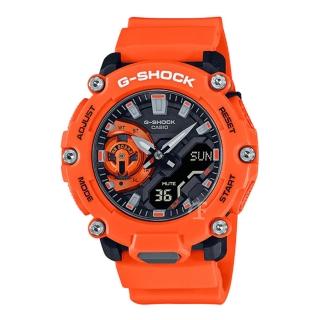 【CASIO 卡西歐】G-SHOCK 碳核心防護碟盤造型雙顯錶-橘色(GA-2200M-4A)