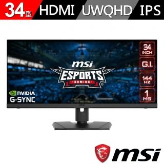 【MSI 微星】Optix MPG341QR 34型  IPS 2K 144Hz1ms平面電競螢幕