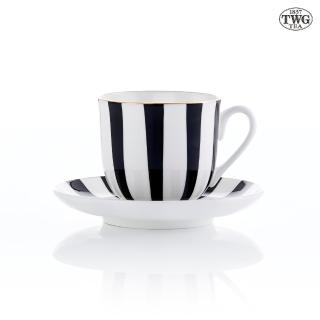 【TWG Tea】時尚茶杯組 Vogue Teacup & Saucer in Black(陶瓷/純黑 160ml)