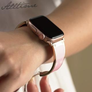 【ALL TIME 完全計時】Apple Watch S7/6/SE/5/4 42/44/45mm 手鐲珠鏈C型鋼錶帶