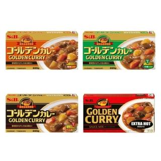 【S&B】金牌咖哩塊220g 4種辣度任選-甜味/中辣/辣味/大辣(日本原裝進口的經典口味 銷售超過50國)
