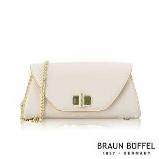 【BRAUN BUFFEL 德國小金牛】台灣總代理 焦點 斜背包-米白色(BF676-11-BG)