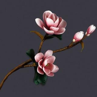 【JEN】仿真花材PU玉蘭花一支(2色可選)