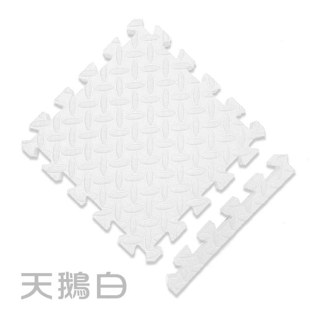 【MOMOTARO 桃太郎地墊】台灣製極厚2.5CM拼接超Q樹葉紋32x32無毒防滑巧拼地墊-附邊條(16片裝-約0.5坪)