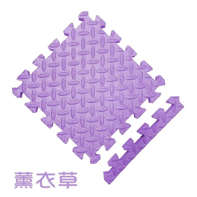 【MOMOTARO 桃太郎地墊】台灣製極厚2.5CM拼接超Q樹葉紋32x32無毒防滑巧拼地墊-附邊條(16片裝-約0.5坪)