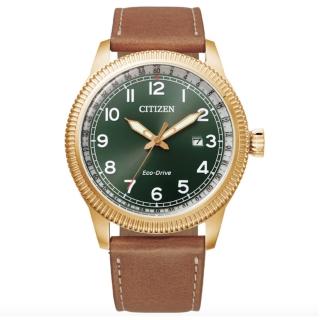 【CITIZEN 星辰】光動能經典復古小牛皮紳士腕錶-42.5mm(BM7483-15X 日期顯示 父親節推薦)