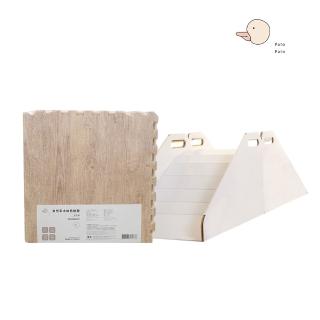 【PatoPato】自然系淺木紋地墊x6包+二代mumutoto親子塗鴉創意紙溜滑梯(爬行墊/防摔地墊)