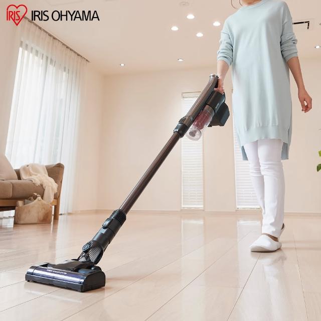 【IRIS】(氣旋大吸力)輕量無線手持吸塵器 SCD-141P(附二用刷頭 低噪音 寵物毛 直立式)
