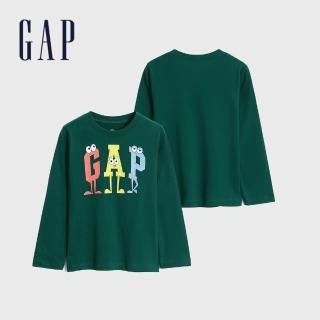 【GAP】男幼童 布萊納系列 Logo長袖T恤(736788-深灰綠)