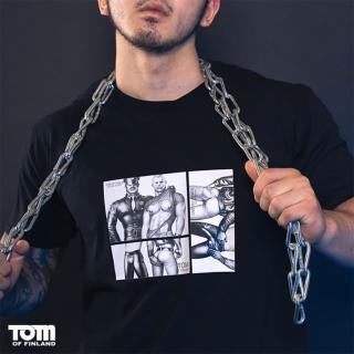 【TOM OF Finland 芬蘭湯姆】TOF 漫畫拼圖黑色上衣(獨家授權/哈利男孩)