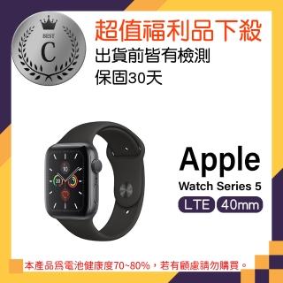 【Apple 蘋果】A級福利品 9成9新 Watch Series 5 GPS+行動網路 40mm 鋁金屬錶殼(不含錶帶)