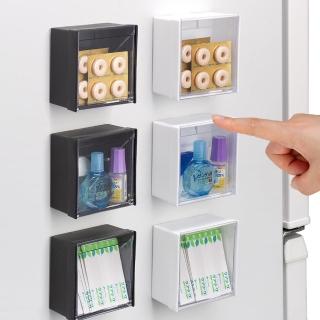 【inomata】日本製造掀蓋式迷你磁吸收納盒4入裝