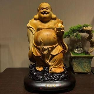 【桃花源創意工坊】樂逍遙彌勒木雕(木雕)
