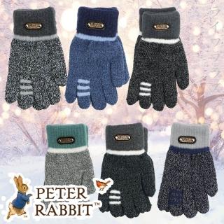 【PETER RABBIT 比得兔】加大兒童毛口保暖針織手套-18cm-GL5621(4雙入)