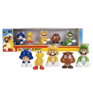 【Nintendo 任天堂】瑪利歐2.5吋3D世界公仔5入