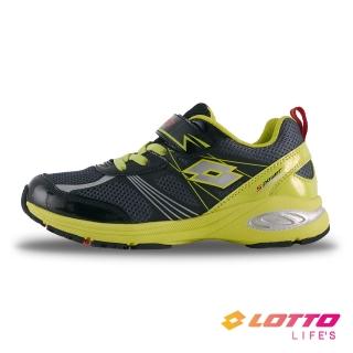 【LOTTO】童鞋 S POWER 競速避震跑鞋(黑/螢光綠-LT1AKR3690)