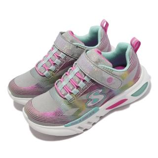 【SKECHERS】休閒鞋 S Lights-Glow-Brites 童 燈鞋 透氣網布 魔鬼氈 好穿脫 中童 彩色(302306-LGYMT)