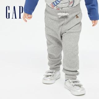 【GAP】嬰兒 布萊納系列 華夫格針織褲(775896-灰色)