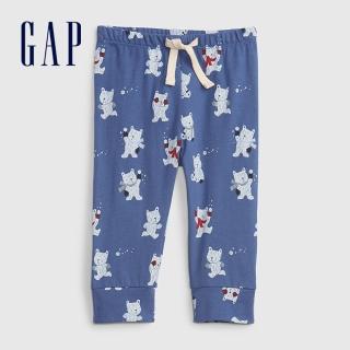 【GAP】嬰兒 布萊納系列 印花針織褲(757680-墨藍色)