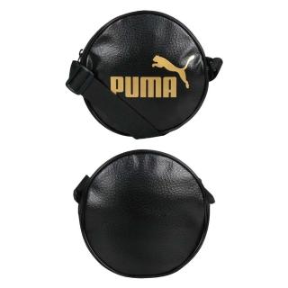 【PUMA】CORE UP圓形側背包-斜背包 肩背包 隨身包 黑金(07830701)