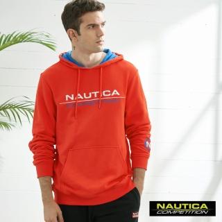 【NAUTICA】COMPETITION男裝簡約休閒LOGO長袖帽TEE(橘色)