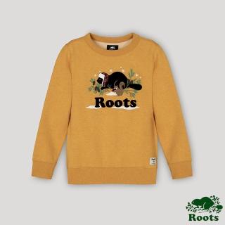 【Roots】Roots大男童- 佳節海狸系列 海狸LOGO圓領上衣(黃色)