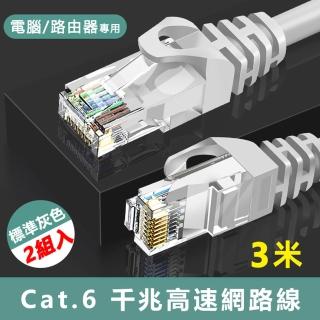 Cat.6標準RJ45網路傳輸圓線-3米 2入組