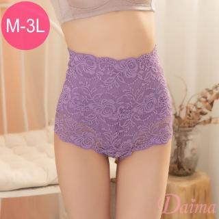 【Daima 黛瑪】塑身蕾絲內褲M-3XL/束腹顯瘦/提臀/女內褲(紫色)