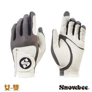 【Snowbee 司諾比】女款英倫典雅PU手套(雙手高爾夫手套)