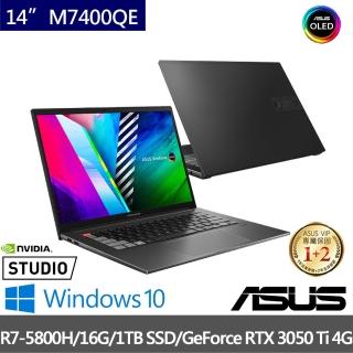 【ASUS 華碩】VivoBook Pro X M7400QE 14吋OLED筆電(R7-5800H/16G/1TB SSD/GeForce RTX 3050 Ti 4G/W10)