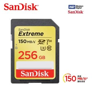 【SanDisk 晟碟】[全新版]256GB Extreme SDXC 4K U3 V30 相機專用記憶卡(高速讀取150MB/s 原廠永久保固)