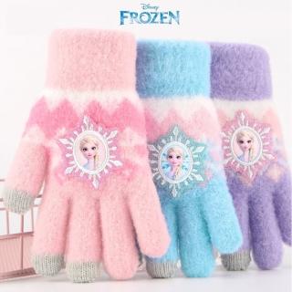 【Disney 迪士尼】冰雪奇緣 兒童 觸控 針織加絨 保暖手套(愛莎 公主)