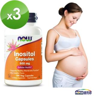【NOW健而婷】肌醇500mg-100顆/瓶(3瓶組)