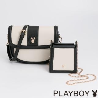 【PLAYBOY】馬鞍包 Eternal黑白永恆系列(黑白色)