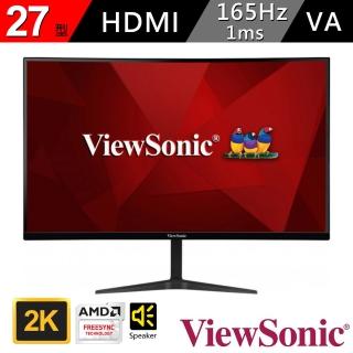 【ViewSonic 優派】27型 VA遊戲電競螢幕 支援HDMI介面/FreeSync/三邊無框(VX2718-2KPC-MHD)