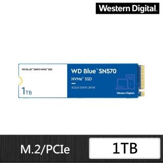 【WD 威騰】藍標 SN570 1TB NVMe M.2 PCIe SSD(讀：3500M/寫：3000M)