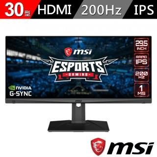 【MSI 微星】30型 IPS 平面電競螢幕 2K 200Hz 支援DP/HDMI(Optix MAG301RF)