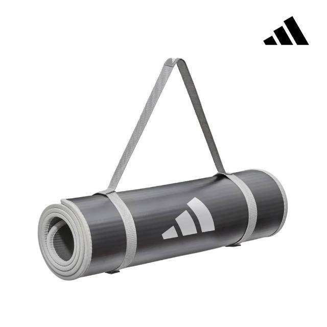 【adidas 愛迪達】專業加厚訓練運動墊-10mm 附贈背帶(3色可選 瑜珈墊 健身墊 加厚)
