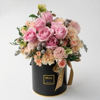 【CNFlower 西恩】粉紅泡泡 鮮花圓禮盒(送禮/買花/花禮/鮮花)